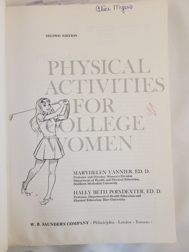Physical Activities for College Women Vannier & Poindexter 1969 PB PE Textbook - Picture 4 of 7