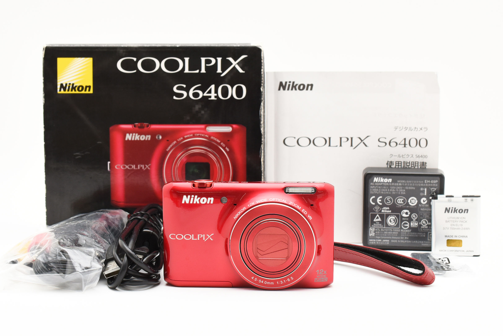 MINT Nikon Coolpix S6400 16MP Red Compact Digital Camera w/Box from Japan