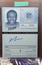Marvin Mims RC Auto On Card 2023 Panini Prestige NFL Passport Signatures SSP