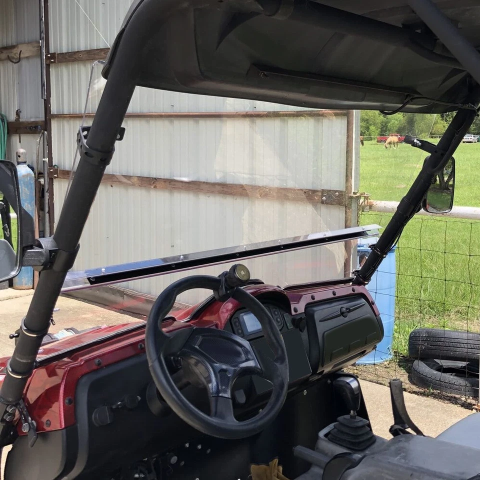 0.177" UTV Front Folding Windshields For 2004-2013 Yamaha Rhino 450 / 660 / 700 - Image 3 of 4