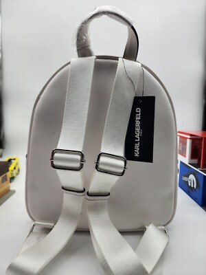 NWT Karl Lagerfeld Paris Mini Backpack MSRP $198 Authentic White Mini Pack FLAW Karl Lagerfeld Backpack Bags & Handbags for Women for sale  main image 4