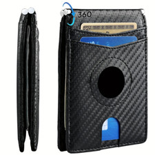 Men Airtag Wallet Genuine Leather Credit Card Money Airtag Holder Air Tag Case