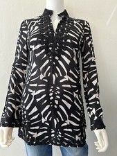 Tory Burch Tunic Top Embellished Beaded 100% Cotton Lightweight Size 4