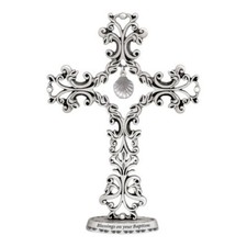 Blessing on your Baptism 5  Filigree Standing Cross - Baby Shower Gift