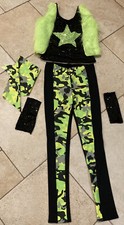 Weissman dance costume green and black camo size Intermediate child
