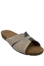 Earth Origins Suede Slide Sandals Lexi Blue Multi