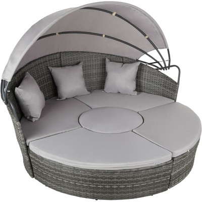 Alu Rattan Sonneninsel Sonnenliege Sitzgruppe Gartenlounge ...