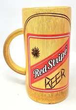 Vintage Jamaica Souvenir Wood Red Stripe Beer Stein Mug Red Stripe Yeah Mon!!!