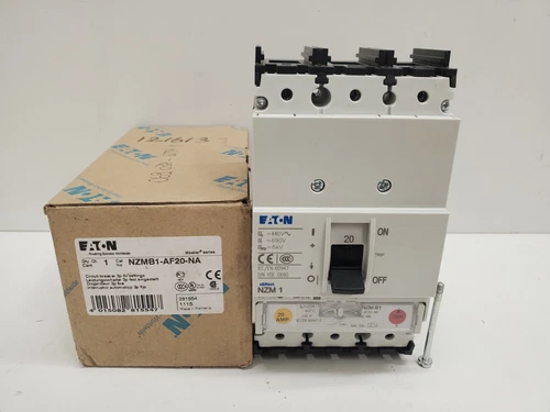 NEW OLD STOCK! EATON 3-POLE 480VAC 20A CIRCUIT BREAKER NZMB1-AF20-NA