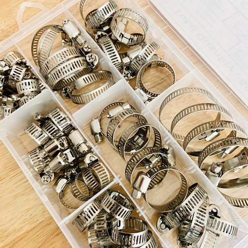 60pcs Adjustable Hose Clamps Worm Gear Stainless Steel Clamp Assortment 7 Sizes - Bild 5 von 12