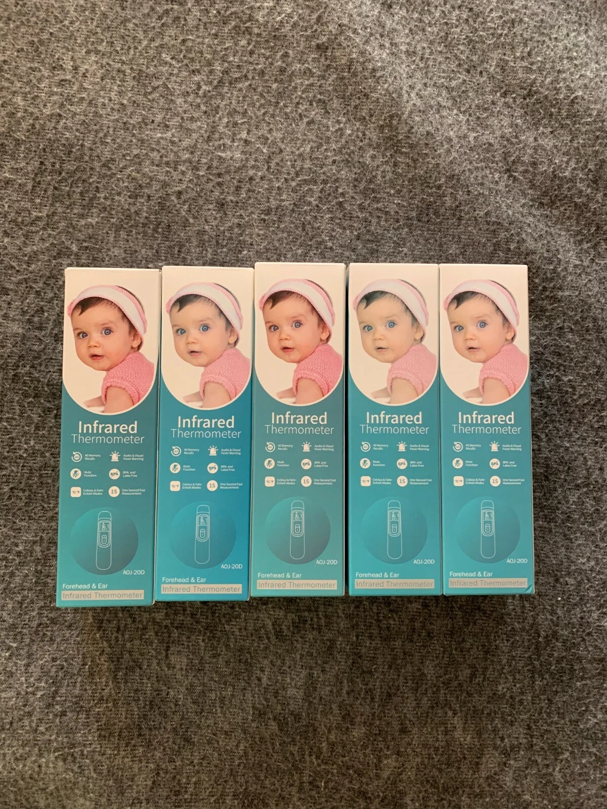 New Digital LCD Infrared Thermometers x5 Non-Contact Forehead Baby Adult Temp