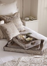 Retreat Home set of Three Carved Heart Detail Trays