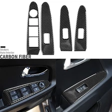 4x Real Carbon Fiber Window Lift Switch Panel Cover For Kia Sportage R GL 11-16