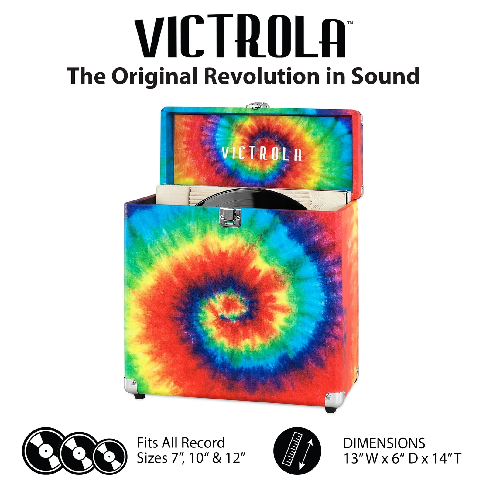 Victrola Collector Storage case for Vinyl Turntable Records,TieDye eBay
