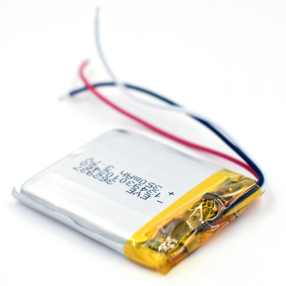 3.7V 350mAh Rechargeable Battery 362937 3wire Li-Polymer Li Po for GPS Recorder