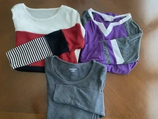 Shirt Collection Teen Girl. Three Long Sleeve Shirts - 2 Adult Small, One XS