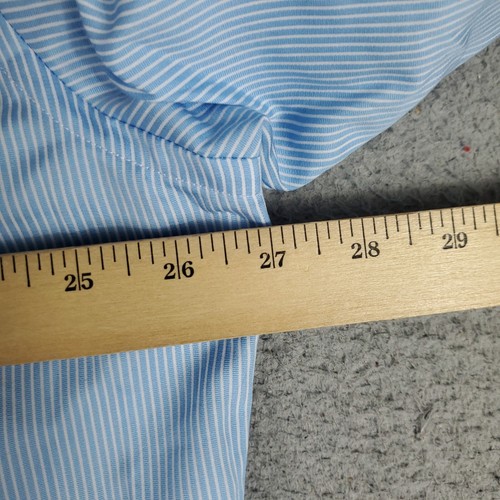 Tommy Bahama Shirt Mens 17 Blue Striped Dress Button Up Long Sleeve - 第 5/7 張圖片