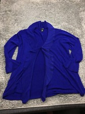East 4th Cardigan Cover Jacket Woman Size 2x Blue Open 1 Button Acrylic