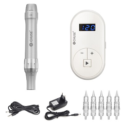 CHUSE C22 Classic Permanent Make up Tattoo Maschine Set Nadeln Power Controller 