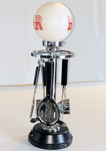 Vintage Bar Globe Lamp Post Barware Accessory Set Barware Light with Utensils - Picture 5 of 7