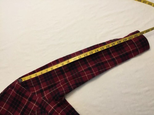 Anchorage Men's Flannel Long Sleeve L/S Shirt Red Black Plaid Medium M Pocket - Picture 8 of 10