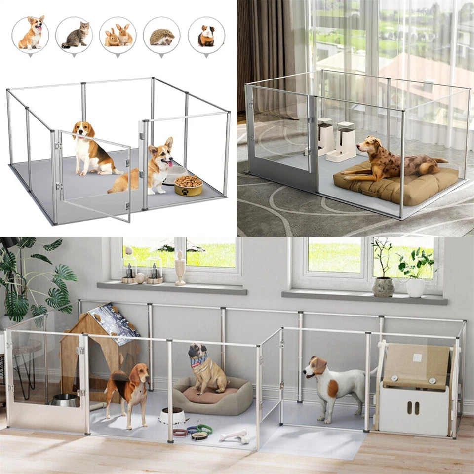 BINGOPAW XXL Large Sleek Acrylic Dog Whelping Pen Box Safest Pet Enclosure Fertility Cage