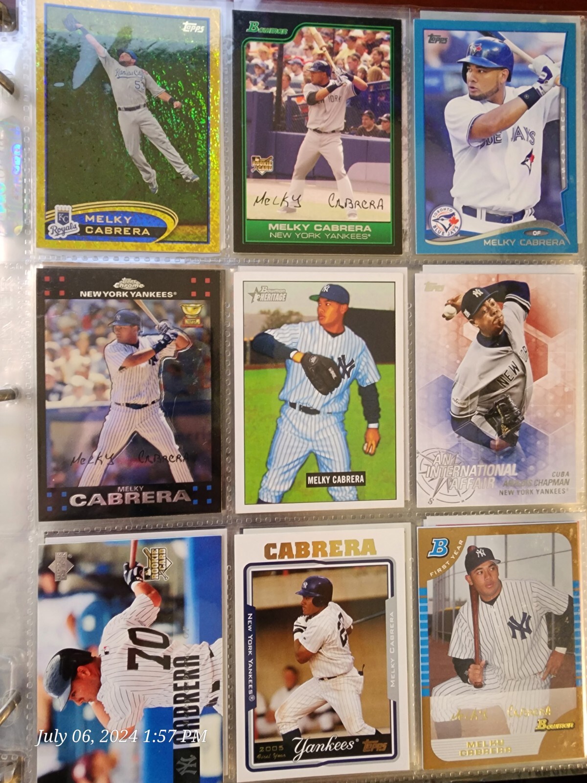 Vintage Baseball Card Lot Binder Chapman Cabrera Cruz Numbered-image