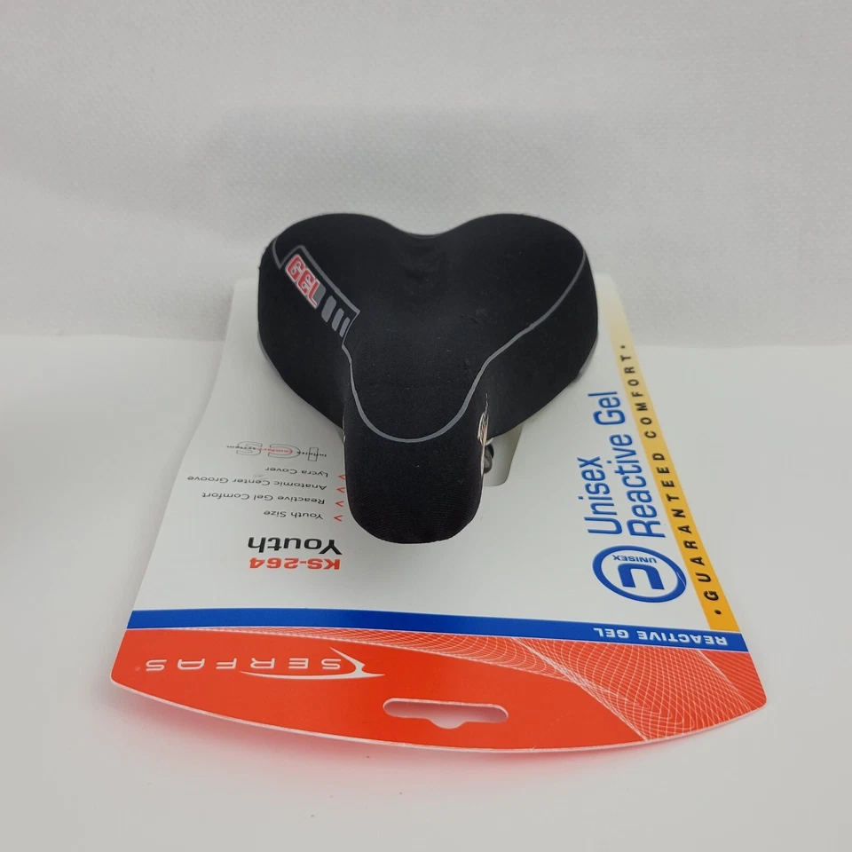 Sillín Serfas Unisex Gel Reactivo Negro Ks-264 Lycra Juvenil Nuevo, 9" x 5.5" 14 OZ Foto 4 de 4