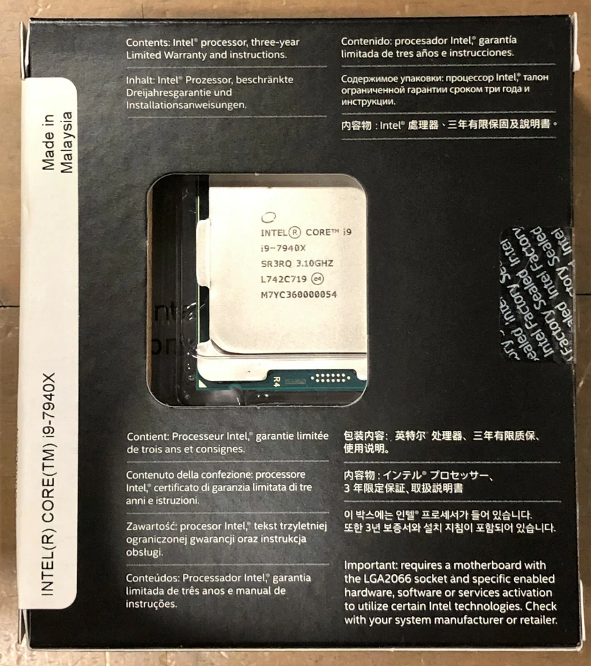 Intel BX80673I97940X SR3RQ Core i9-7940X X-series CPU 19.25M Cache 4.30 GHz NEW - Image 2 of 2