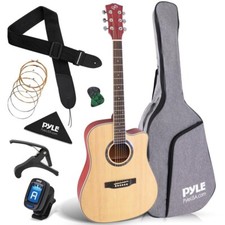 Pyle Beginner 41” Cutaway Acoustic Guitar - Standard Full Size 6 String