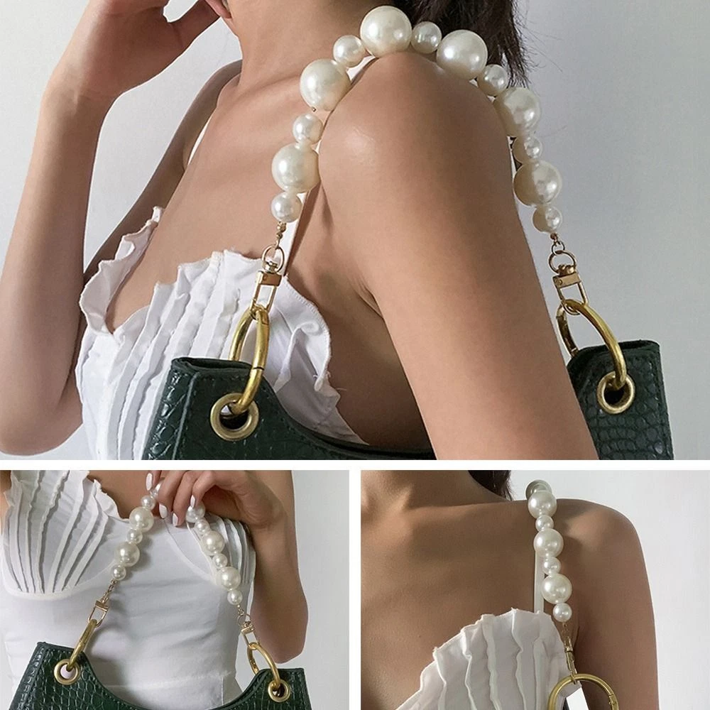 Imitation Pearl Bag Decoration Bag Strap Shoulder Bag Chain Handbag Belt