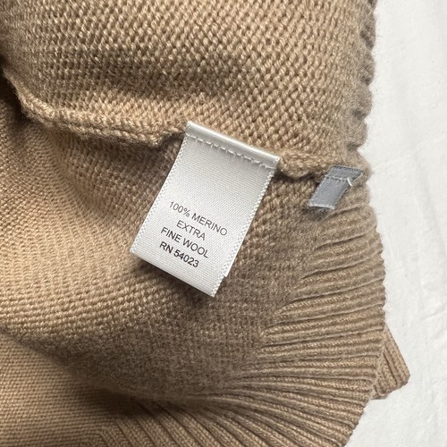 Banana Republic Womens 100% Merino Wool Sweater Size M Thick Knit Turtleneck Tan - Picture 6 of 10