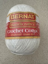 NEW Bernat Handicrafter Crochet Cotton Yarn White Size 10 2450 Yards 400 G