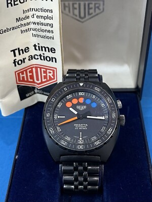 Vintage Heuer Regatta Automatic PVD Stainless Black Swiss