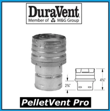 DURAVENT PELLETVENT PRO 3" to 4" Increaser Adapter, Galv. #3PVP-X4 PELLET VENT 