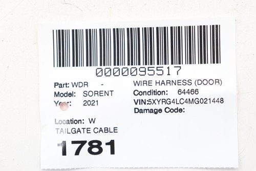 KIA SORENTO 2021-2025 PUERTA LEVADIZA PUERTA TRASERA CABLEADO ARNÉS OEM 91650R5020MA - Imagen 15 de 15