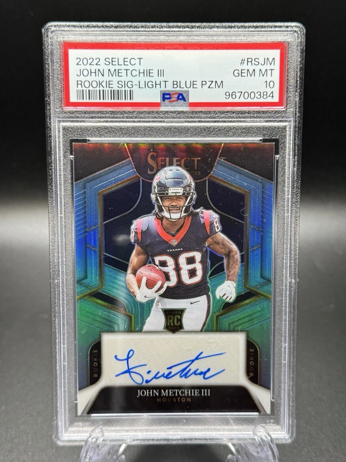 John Metchie Panini Select Rookie Signatures #RSJM Light Blue