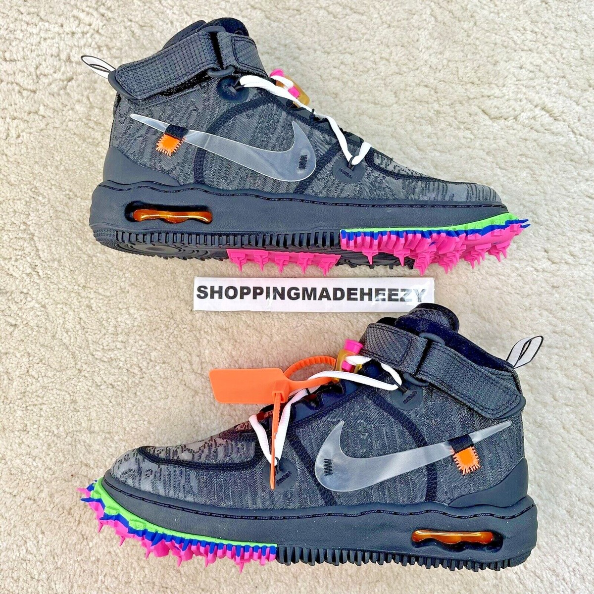 US 9] OFFWHITE x NIKE AIR FORCE 1 AF1 Mid Virgil Abloh Sneakers