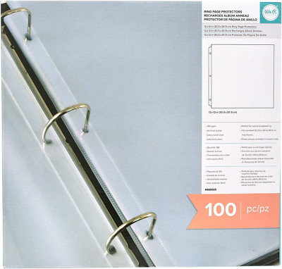 American Crafts 660025 We R Memory Keepers Ring Page Protectors 12 x 12 Inch 100