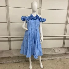 ANTHROPOLOGIE The Corina Ruffled Dress Women's Petite Size XLP Blue