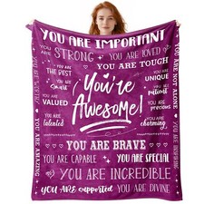 Women Blanket Get Well Gifts for Women - You are Awesome 50" x 60" Soft Throw...