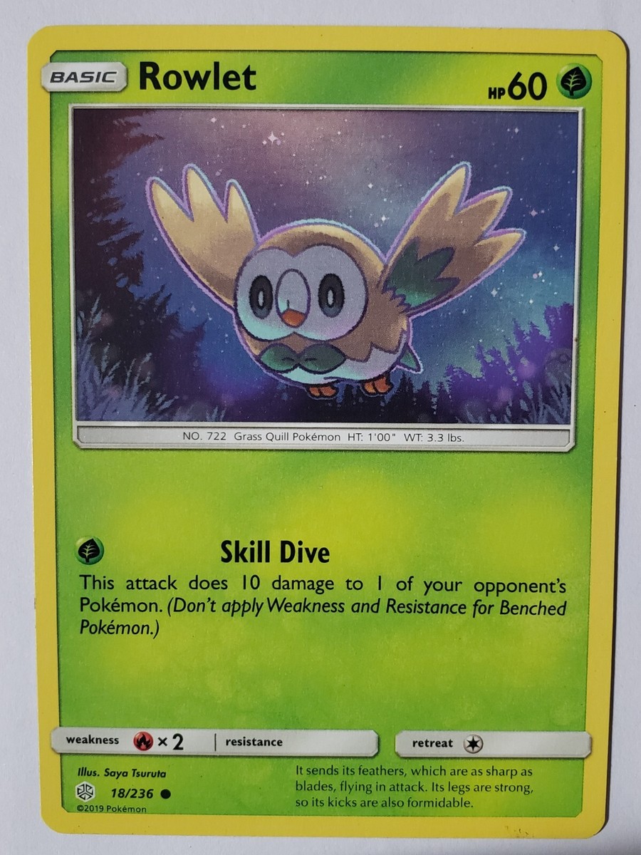 Rowlet 18/236 - VLP / NM - Cosmic Eclipse Pokemon Card