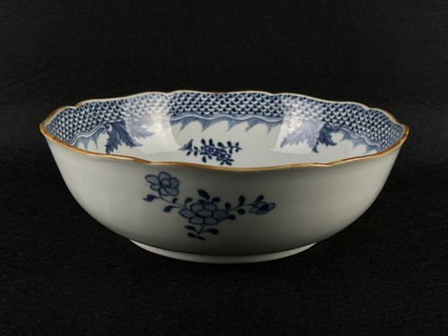 Antico Vaso Orientale Ciotola Cinese Dipinta Con Figure Floreali Blu - Foto 8 di 14