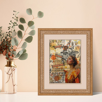 Original Art Mixed Media Collage 5x7 on Paper. ''Dream Big, Work Hard''
