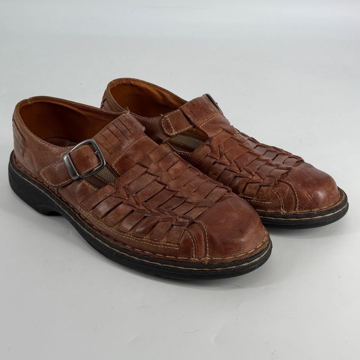 Johnston & Murphy Fisherman Brown Leather Sandals Mens 10.5‎ M Johnston & Murphy Brown Sandals for Men for sale | eBay main image 4