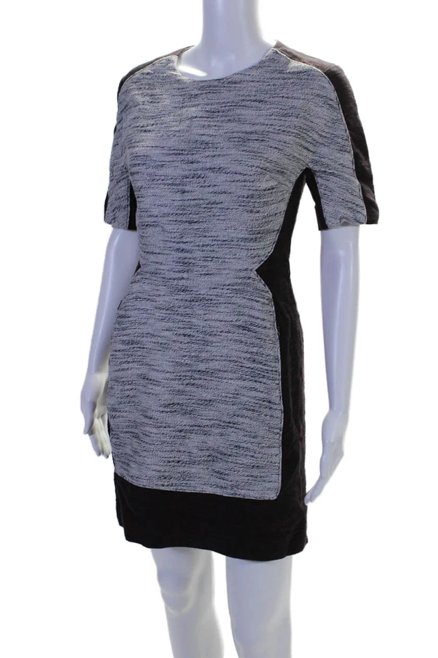 Vestido vaina 3.1 Phillip Lim para mujer de lino manga corta multicolor talla 4 Foto 2 de 4