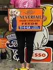 Antique Vintage Old Style Never Fail Farm Feeds Made USA