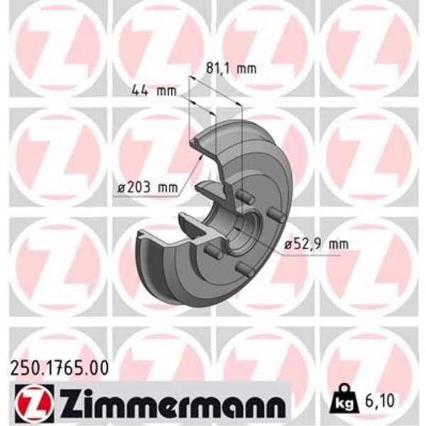 Zimmermann 2X Bremstrommel Hinten Passend FüR Ford Focus Dnw Daw Dbw Dfw-image