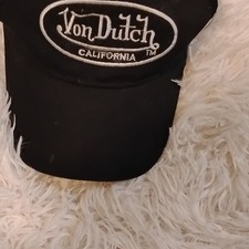 Von Dutch California Black Mesh Back Adjustable Trucker Hat Men Classic Cap