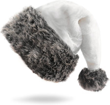 18 Inch Christmas Hats for Adults Christmas Headwear Fluffy Santa Hat for Women